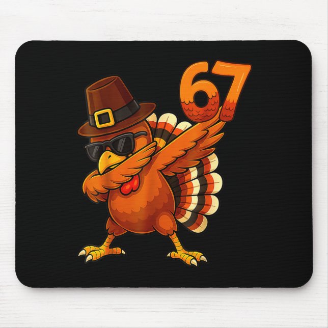 Six-seven-67-thanksgiving-meme-funny-thankful-turk Mouse Mat (Front)