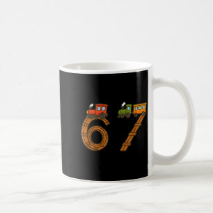 Six Seven 67 Train Tracks Trains Numbers 6 And 7 V Coffee Mug