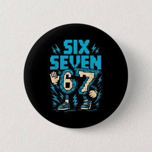 Six Seven 67 Xel Gamer Apparel Retro Block Style A 6 Cm Round Badge