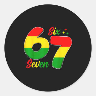 Six Seven 6 7 Black History Month Funny Six Seven Classic Round Sticker