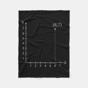 Six Seven 6 7 Coordinate Grid Plot Graph Plane Mem Fleece Blanket
