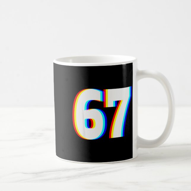 Six Seven 6 7 Edm Optical Illusion  Coffee Mug (Right)