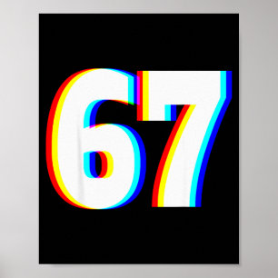 Six Seven 6 7 Edm Optical Illusion  Poster