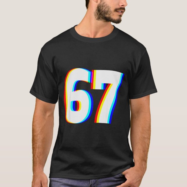 Six Seven 6 7 Edm Optical Illusion  T-Shirt (Front)