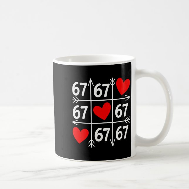 Six Seven 6 7 Funny 67 Valentines Day Heart Men Wo Coffee Mug (Right)