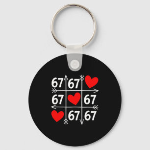 Six Seven 6 7 Funny 67 Valentines Day Heart Men Wo Key Ring