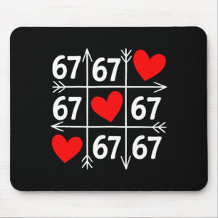 Six Seven 6 7 Funny 67 Valentines Day Heart Men Wo Mouse Mat