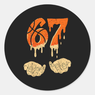 Six Seven 6 7 Gen Alpha Slang Basketball Ice Cream Classic Round Sticker