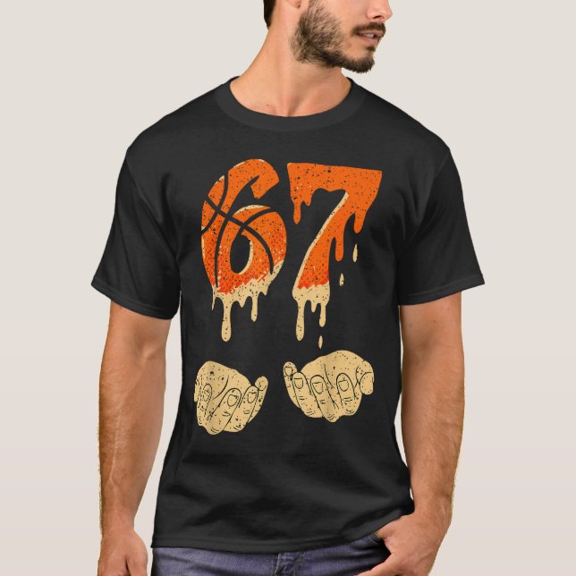 Six Seven 6 7 Gen Alpha Slang Basketball Ice Cream T-Shirt (Front)