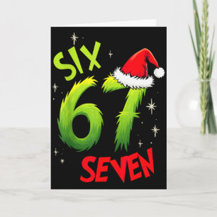 Six Seven 6 7 Gen Z Alpha Meme Slang Merry Christm Card