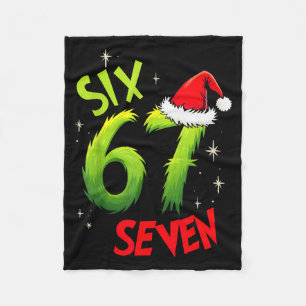 Six Seven 6 7 Gen Z Alpha Meme Slang Merry Christm Fleece Blanket