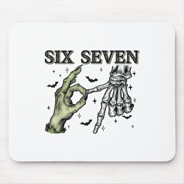Six Seven 6 7 Halloween 67 Spooky Skeleton Monster Mouse Mat (Front)