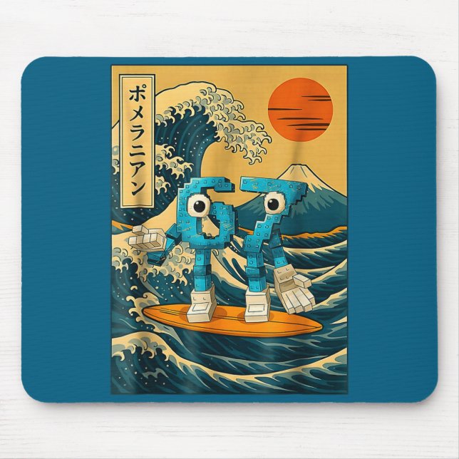 Six Seven 6-7 Japanese Great Wave Off Kanagawa 67  Mouse Mat (Front)
