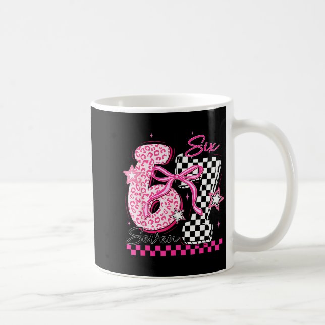 Six Seven 6 7 Leopard Checkered 67 Meme Teacher Wo Coffee Mug (Right)