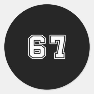 Six Seven 6 7 Meme 67 Classic Round Sticker