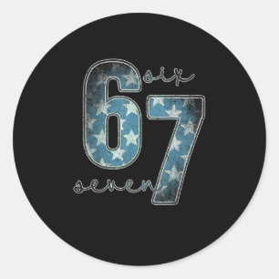Six Seven, 6 7 Meme Classic Round Sticker