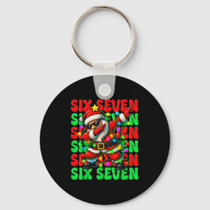 Six Seven 6 7 Meme Dabbing Santa Christmas 67 Paja Key Ring