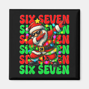 Six Seven 6 7 Meme Dabbing Santa Christmas 67 Paja Magnet