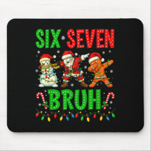 Six Seven 6 7 Meme Dabbing Santa Gingerbread Chris Mouse Mat
