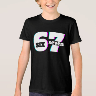 Six Seven 6 7 Meme Fun Design 67 -  Tri-Blend Shirt
