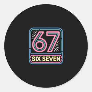 Six Seven 6 7 Meme Funny Classic Round Sticker
