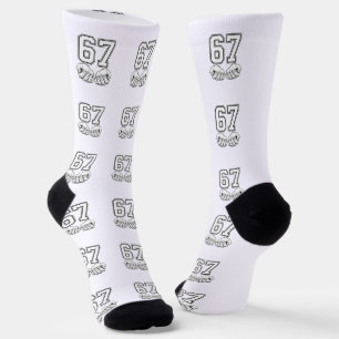 Six Seven 6 7 Meme Funny Hands Socks