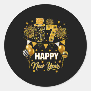 Six Seven 6 7 Meme Funny Happy New Year 67 2026 _1 Classic Round Sticker