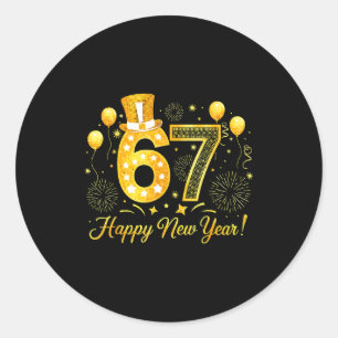 Six Seven 6 7 Meme Funny Happy New Year 67 2026  Classic Round Sticker