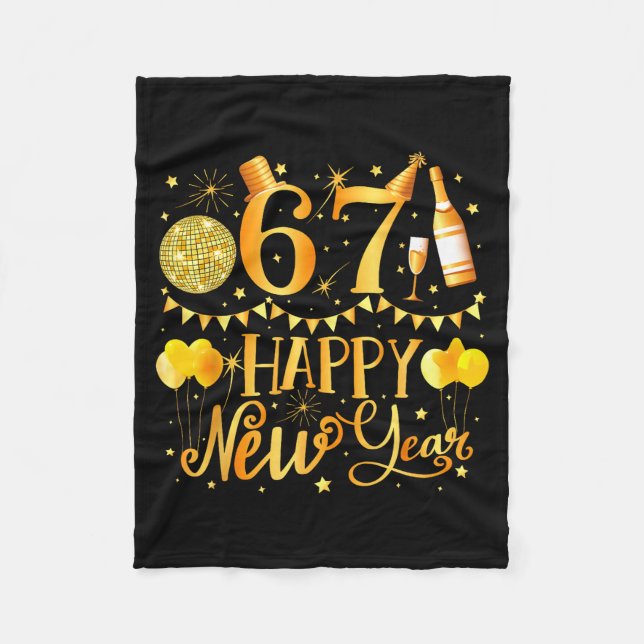 Six Seven 6 7 Meme Funny Happy New Year 67 2026  Fleece Blanket (Front)