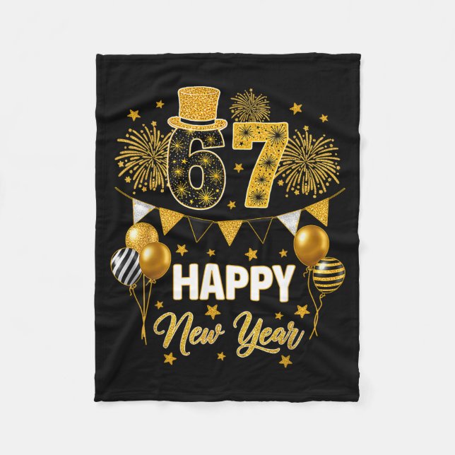 Six Seven 6 7 Meme Funny Happy New Year 67 2026  Fleece Blanket (Front)