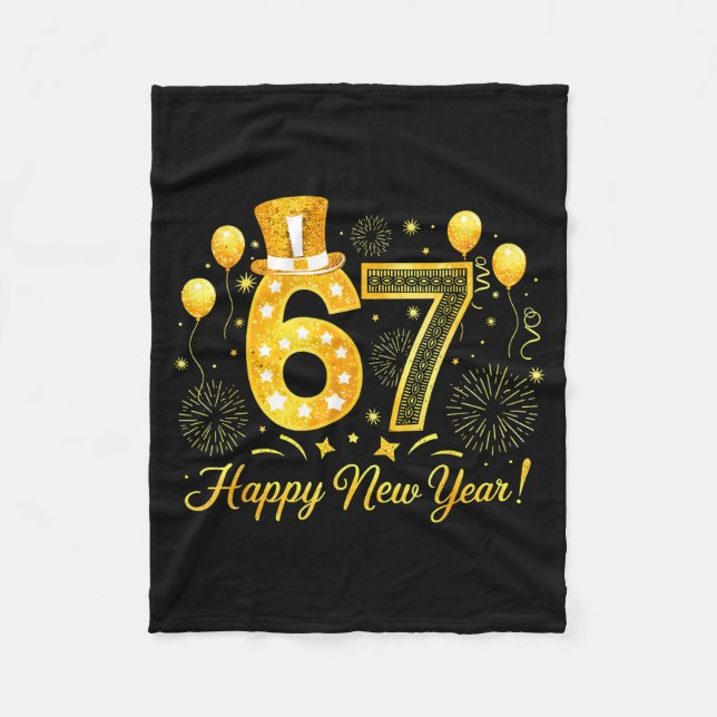 Six Seven 6 7 Meme Funny Happy New Year 67 2026  Fleece Blanket (Front)