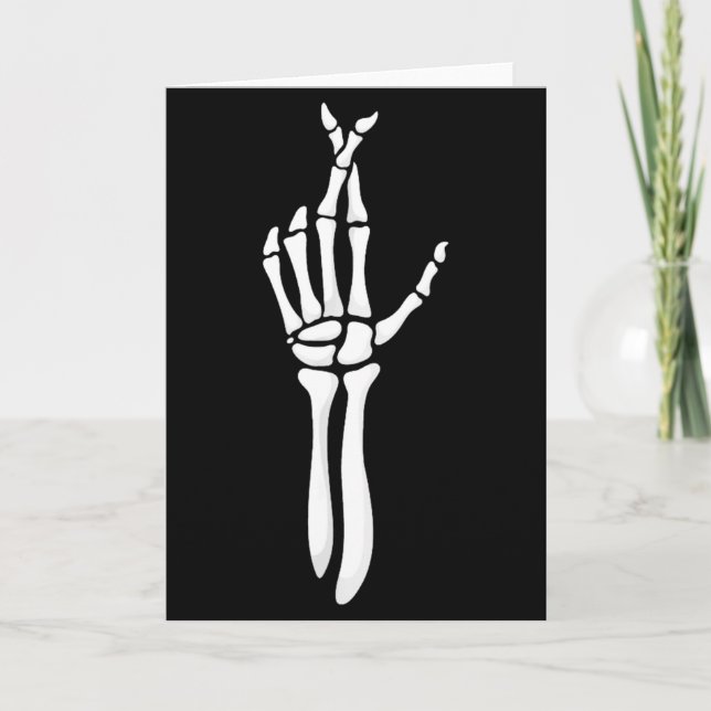 Six Seven 6 7 Meme Funny Skeleton Hands Sign Let's Card (Front)