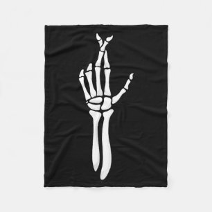 Six Seven 6 7 Meme Funny Skeleton Hands Sign Let's Fleece Blanket