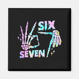 Six Seven 6 7 Meme Funny Skeleton Hands Sign Let's Magnet