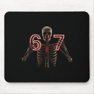 Six Seven 6 7 Meme Funny Skeleton Hands Sign Let's Mouse Mat