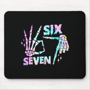 Six Seven 6 7 Meme Funny Skeleton Hands Sign Let's Mouse Mat