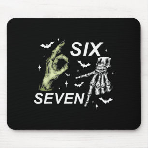 Six Seven 6 7 Meme Funny Witch Skeleton Hands Hall Mouse Mat