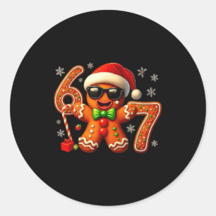 Six Seven 6 7 Meme Gingerbread Christmas Baking Me Classic Round Sticker