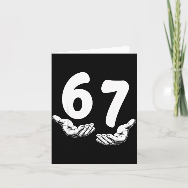 Six Seven 6 7 Meme Hands Funny Kids Teen Boys  Card (Front)