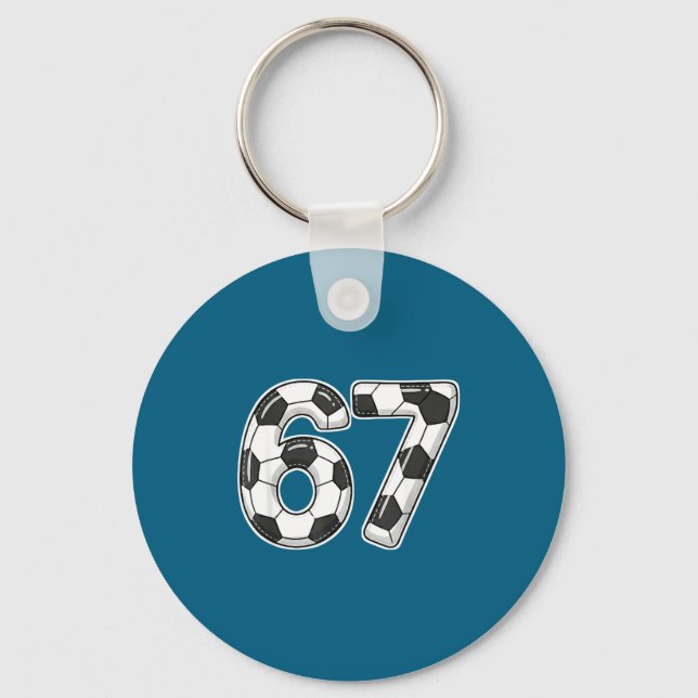 Six Seven 6 7 Meme Humor Funny Football Fan Men Wo Key Ring (Front)