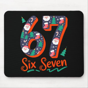 Six Seven 6 7 Meme Humor Santa Elf 67 Christmas Pa Mouse Mat