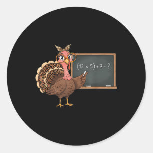 Six Seven 6 7 Meme Number 67 Turkey Thanksgiving T Classic Round Sticker