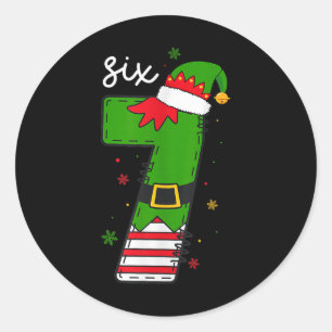 Six Seven 6 7 Meme Santa Christmas Xmas Number 67  Classic Round Sticker