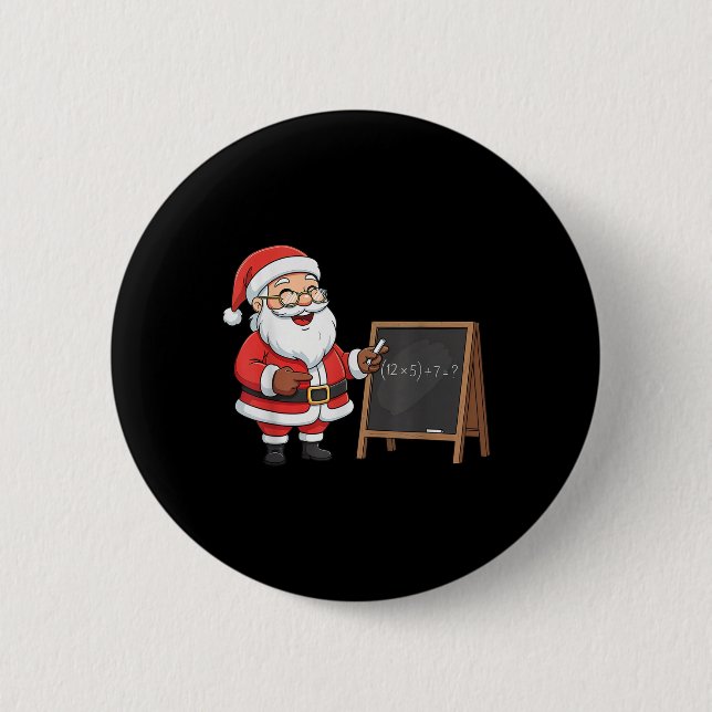 Six Seven 6 7 Meme Santa Christmas Xmas Teacher Nu Cm Round Badge (Front)