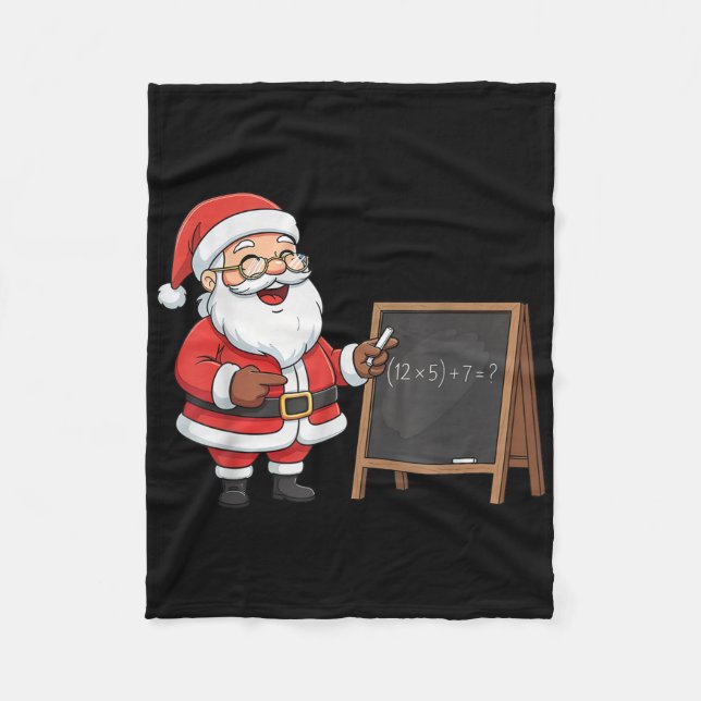 Six Seven 6 7 Meme Santa Christmas Xmas Teacher Nu Fleece Blanket (Front)