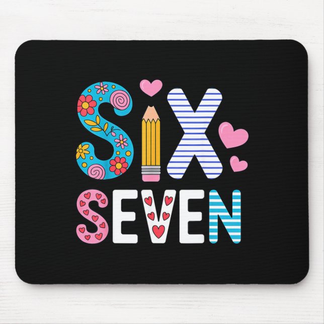 Six Seven 6 7 Meme Teacher  Mouse Mat (Front)