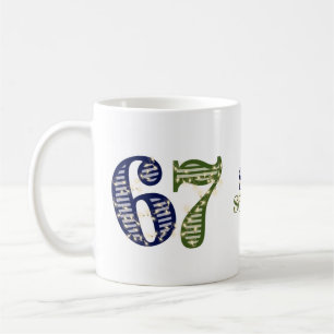 Six Seven 6 7 Trend Blue & Green Modern Coffee Mug