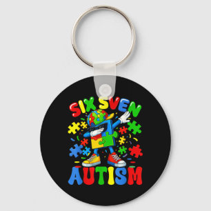 Six Seven Autism Awareness 67 Meme Autism Puzzle Key Ring