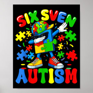 Six Seven Autism Awareness 67 Meme Autism Puzzle Poster
