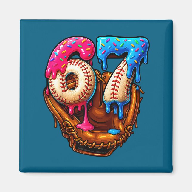 Six Seven Baseball Candy Drip 6-7 Meme  Magnet (Front)